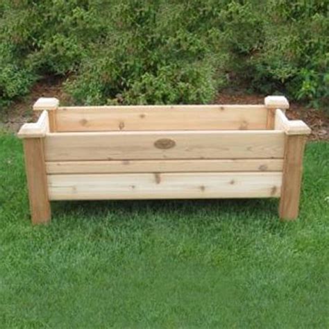 wooden planter box with metal stand|long planters boxes at lowe's.